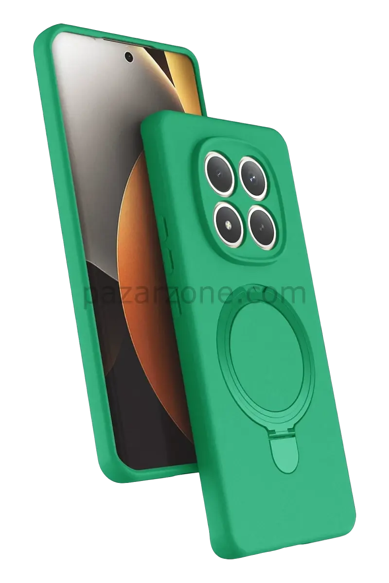 Newface Xiaomi Redmi Note 15 4G Regal Magsafe Standlı Kapak - Yeşil
