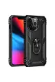 Newface Apple iPhone 13 Pro Max Kılıf Sofya Yüzüklü Silikon Kapak - Siyah