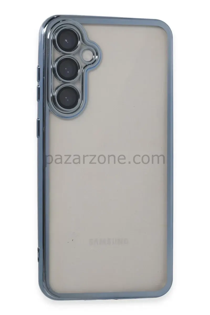 Newface Samsung Galaxy S23 FE Kılıf Razer Lensli Silikon - Açık Mavi