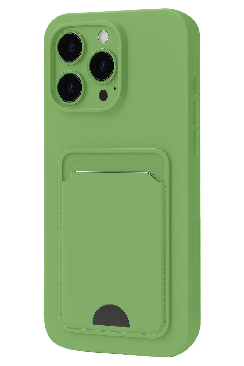 Newface Apple iPhone 16 Pro Kılıf Kelvin Kartvizitli Silikon - Açık Yeşil