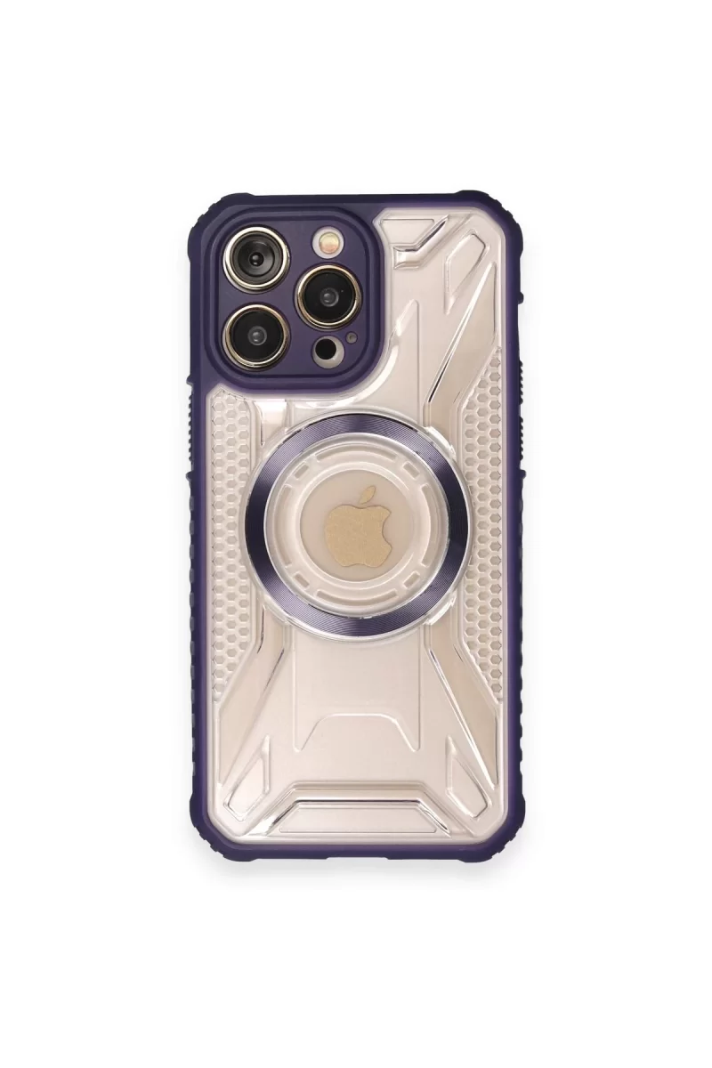 Newface Apple iPhone 12 Pro Kılıf Prag Magneticsafe Kapak - Derin Mor