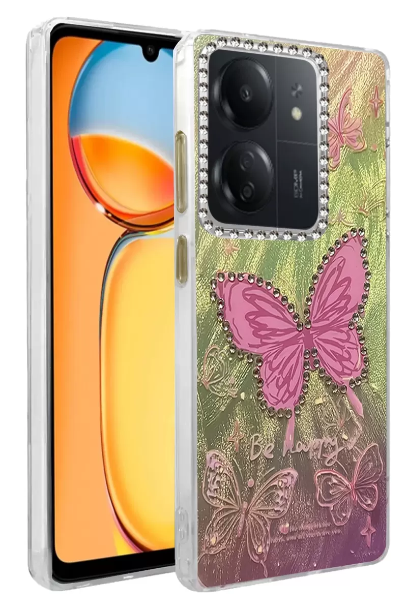 Newface Xiaomi Redmi 13C Kılıf Blade Aynalı Desenli Kapak - Desen 5