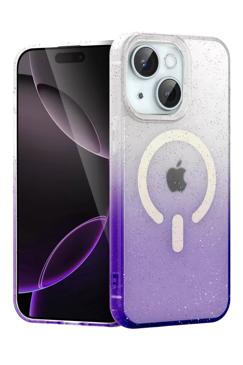 Newface Apple iPhone 14 Pummel Shiny Magsafe Kapak - Mor