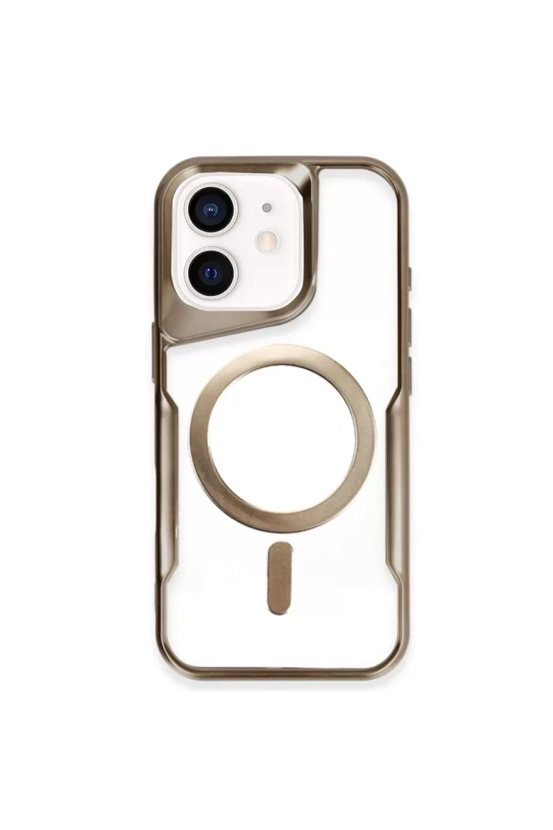 Newface Apple iPhone 11 Kılıf Boyi Magsafe Silikon Kapak - Çöl Titanyum