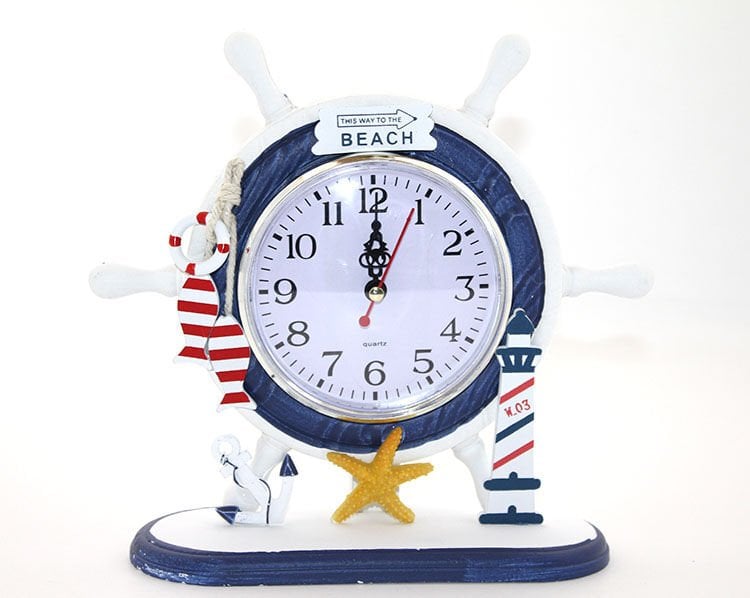 Ahşap Marin Dümenli Saat Model 3