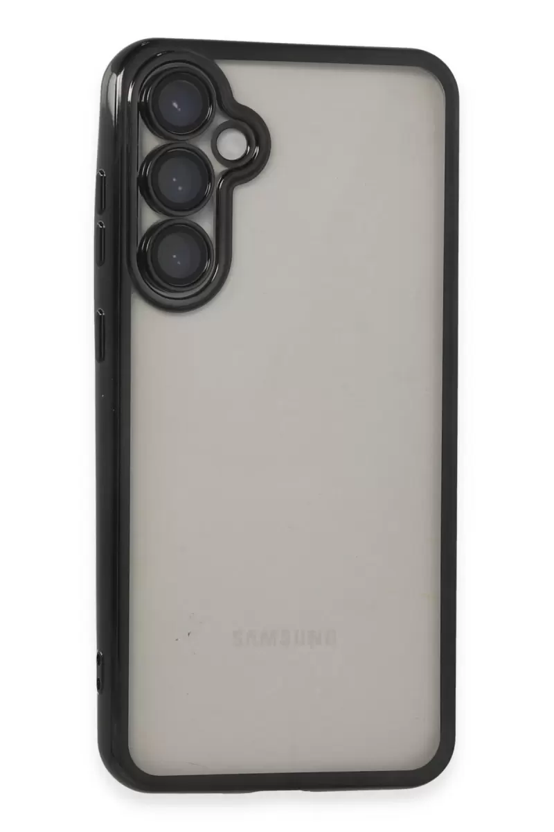 Newface Samsung Galaxy S23 FE Kılıf Razer Lensli Silikon - Siyah