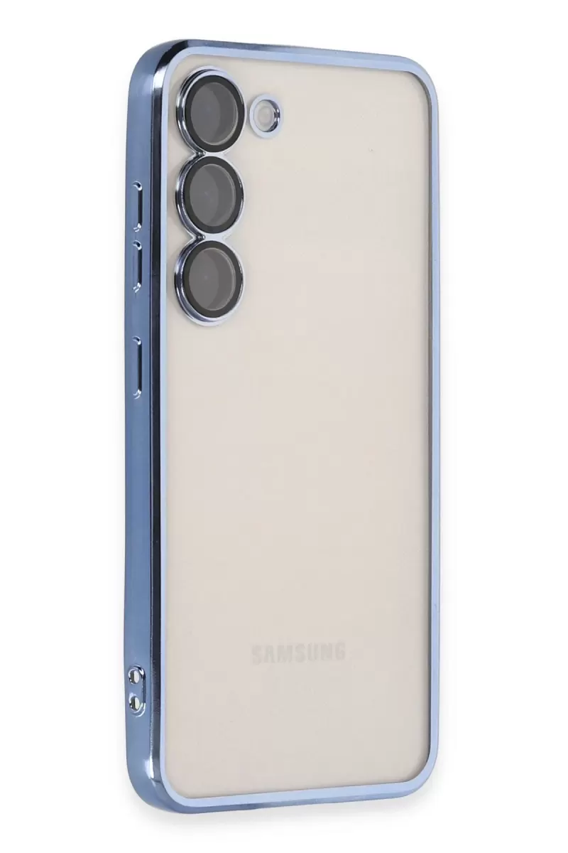 Newface Samsung Galaxy S23 Kılıf Razer Lensli Silikon - Açık Mavi
