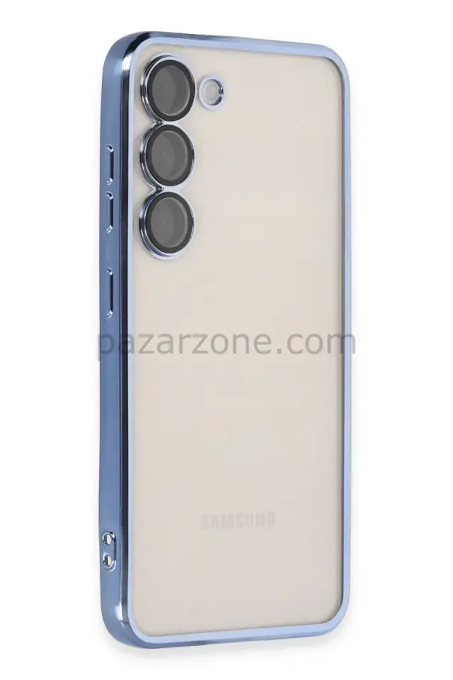 Newface Samsung Galaxy S23 Kılıf Razer Lensli Silikon - Açık Mavi