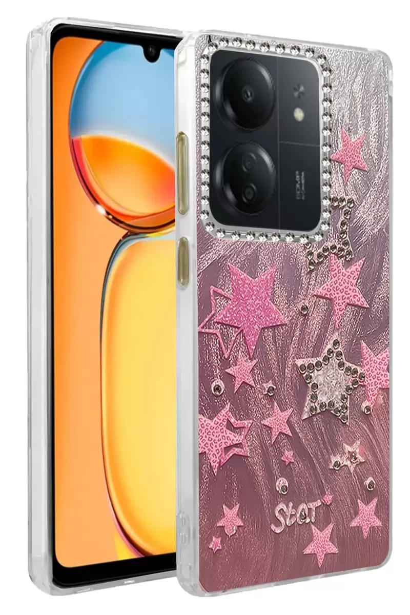 Newface Xiaomi Redmi 13C Kılıf Blade Aynalı Desenli Kapak - Desen 7