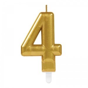 4 Rakamı Mum Gold Renk