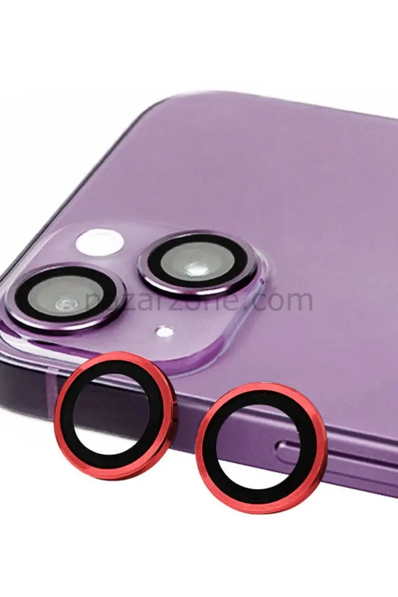 Newface Apple iPhone 14 Raze Metal Kamera Lens - Kırmızı