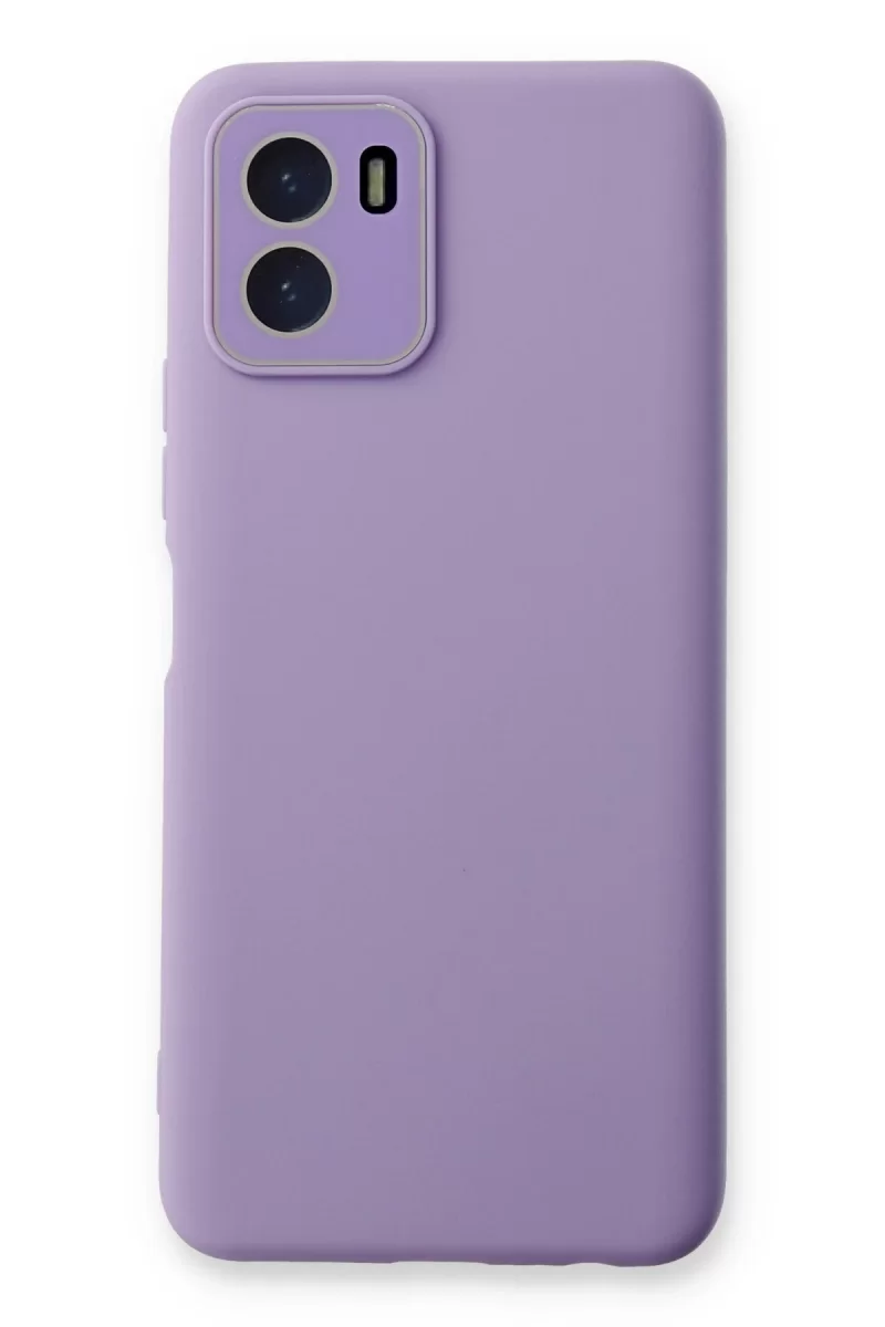 Newface Vivo Y15S Kılıf Lansman Glass Kapak - Lila