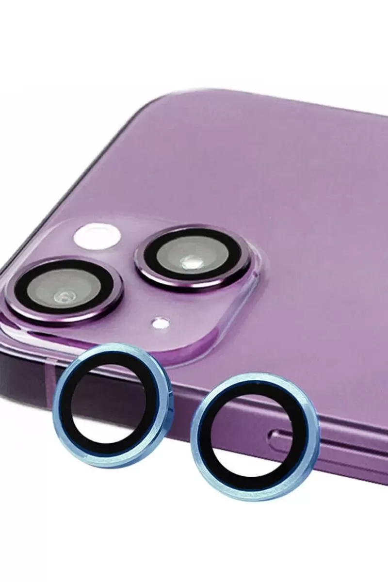 Newface Apple iPhone 14 Raze Metal Kamera Lens - Mavi