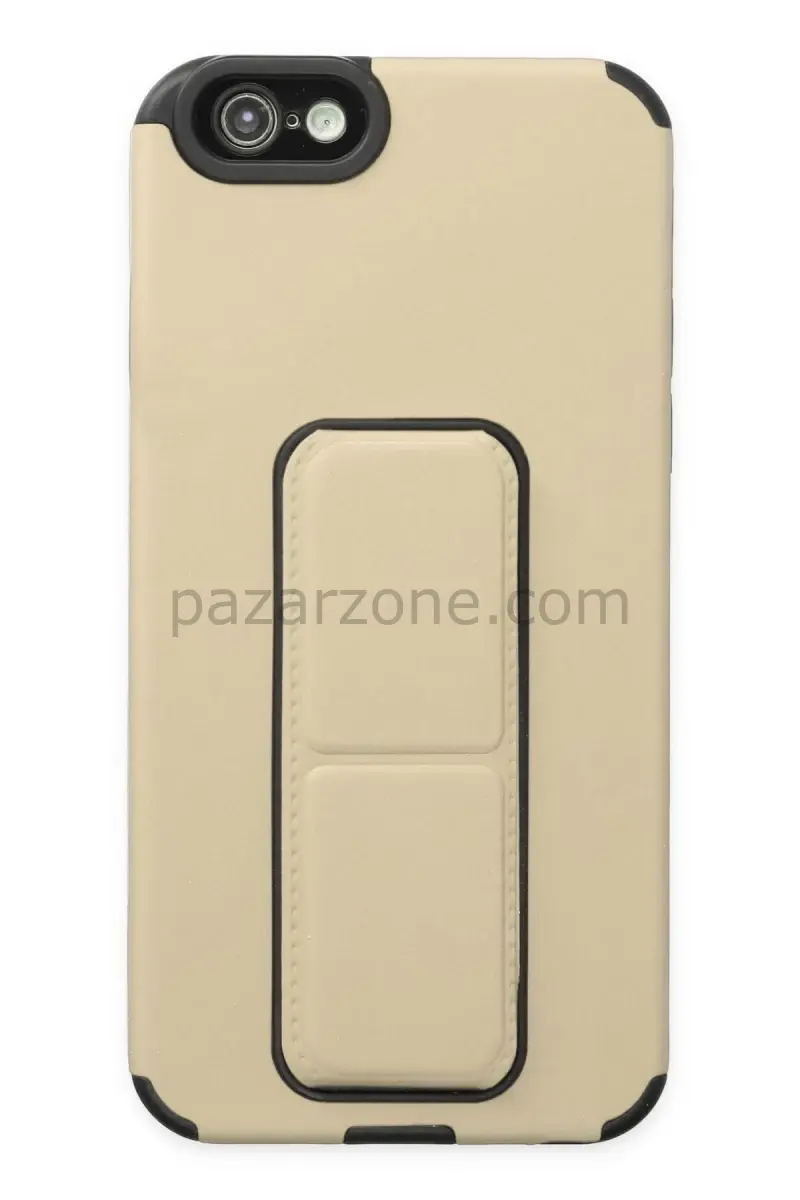 Newface Apple iPhone 6 Kılıf Mega Standlı Silikon - Gold