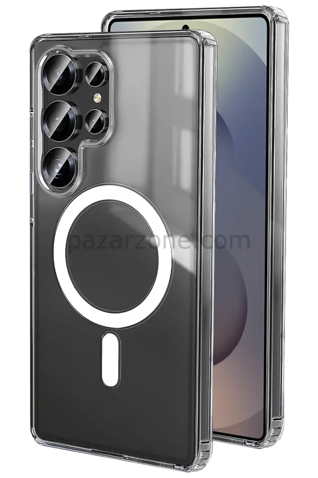 Newface Samsung Galaxy S25 Ultra Kılıf Magneticsafe Şeffaf Silikon - Şeffaf