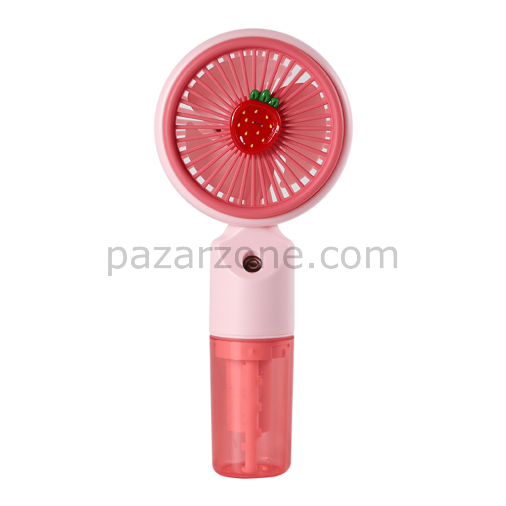 FENY FN-F50, PEMBE, 3 Kademeli Hız, Buharlı Ferahlık, Elde Kullanım, Dahili 800mAh Bataryalı, Type-C Şarj Girişli, Vantilatör