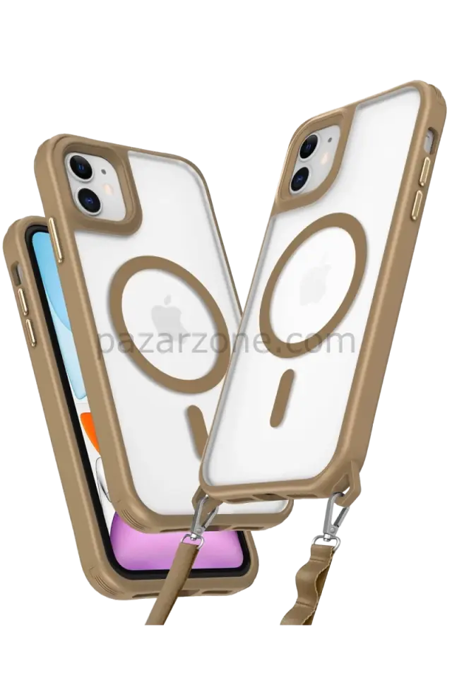 Newface Apple iPhone 11 Kılıf Enka Magsafe Silikon Kılıf - Desert