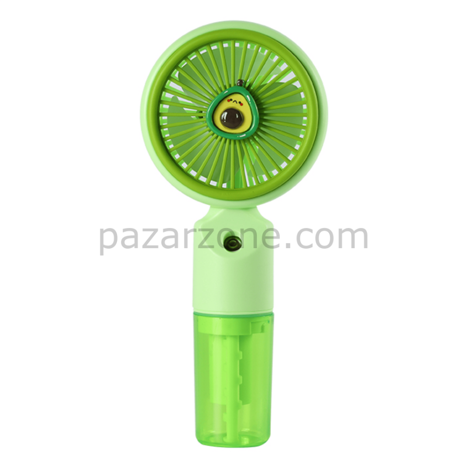 FENY FN-F50, YEŞİL, 3 Kademeli Hız, Buharlı Ferahlık, Elde Kullanım, Dahili 800mAh Bataryalı, Type-C Şarj Girişli, Vantilatör