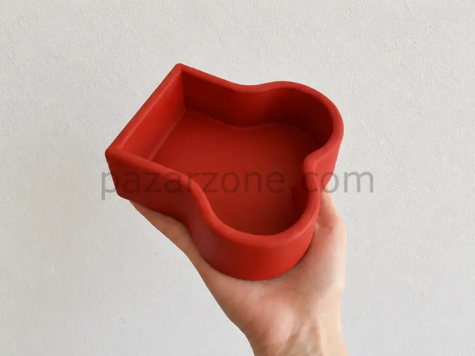 Kemik Model Beton Kedi Köpek Mama ve Su Kabı - Kiremit