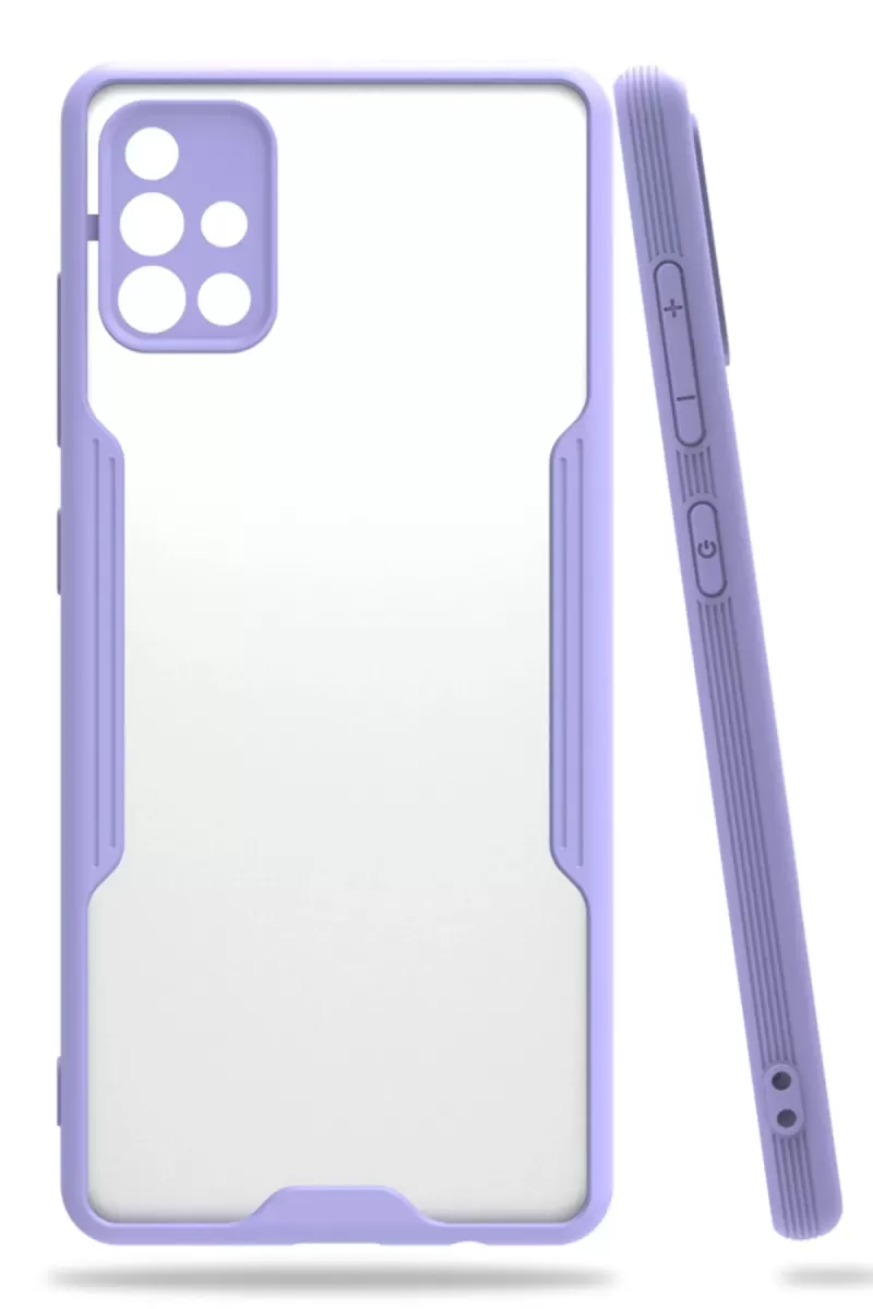 Newface Samsung Galaxy A71 Kılıf Platin Silikon - Lila