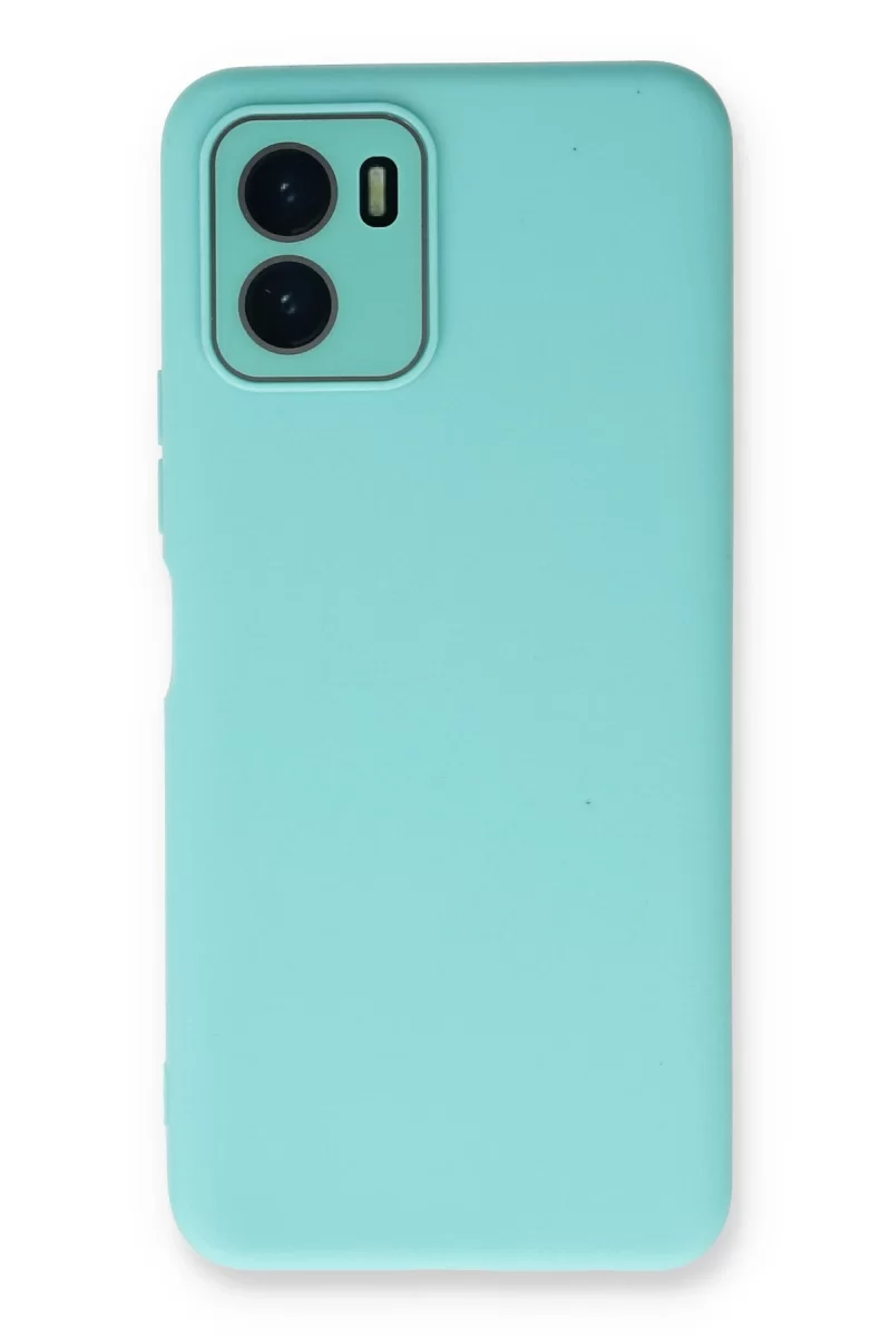 Newface Vivo Y15S Kılıf Lansman Glass Kapak - Turkuaz
