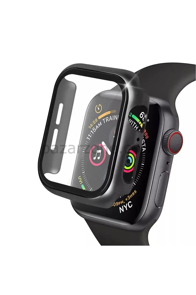 Newface Apple Watch 38mm Camlı Kasa Ekran Koruyucu - Siyah