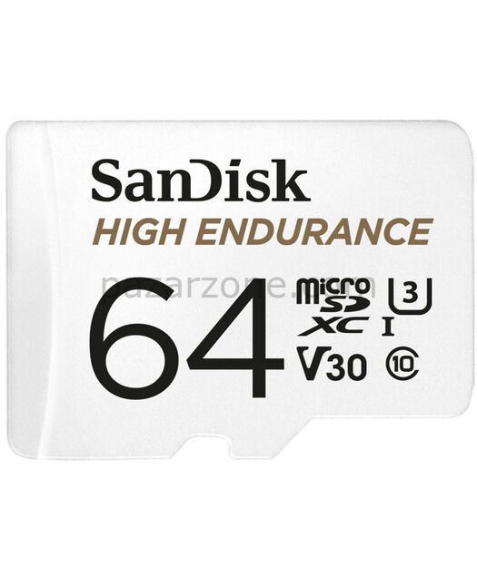 SanDisk High Endurance microSDXC 64GB + SD Adapter - for dash cams & home monitoring