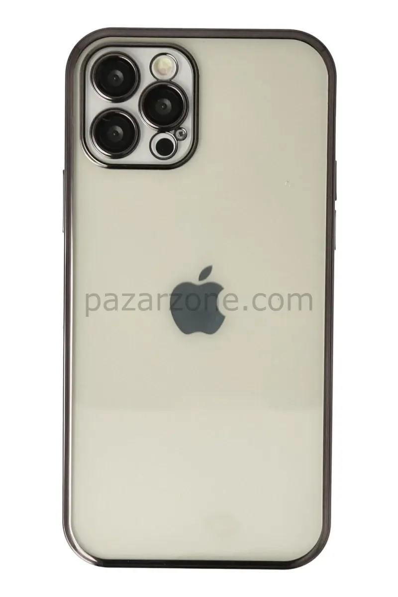 Newface Apple iPhone 12 Pro Kılıf Razer Lensli Silikon - Siyah