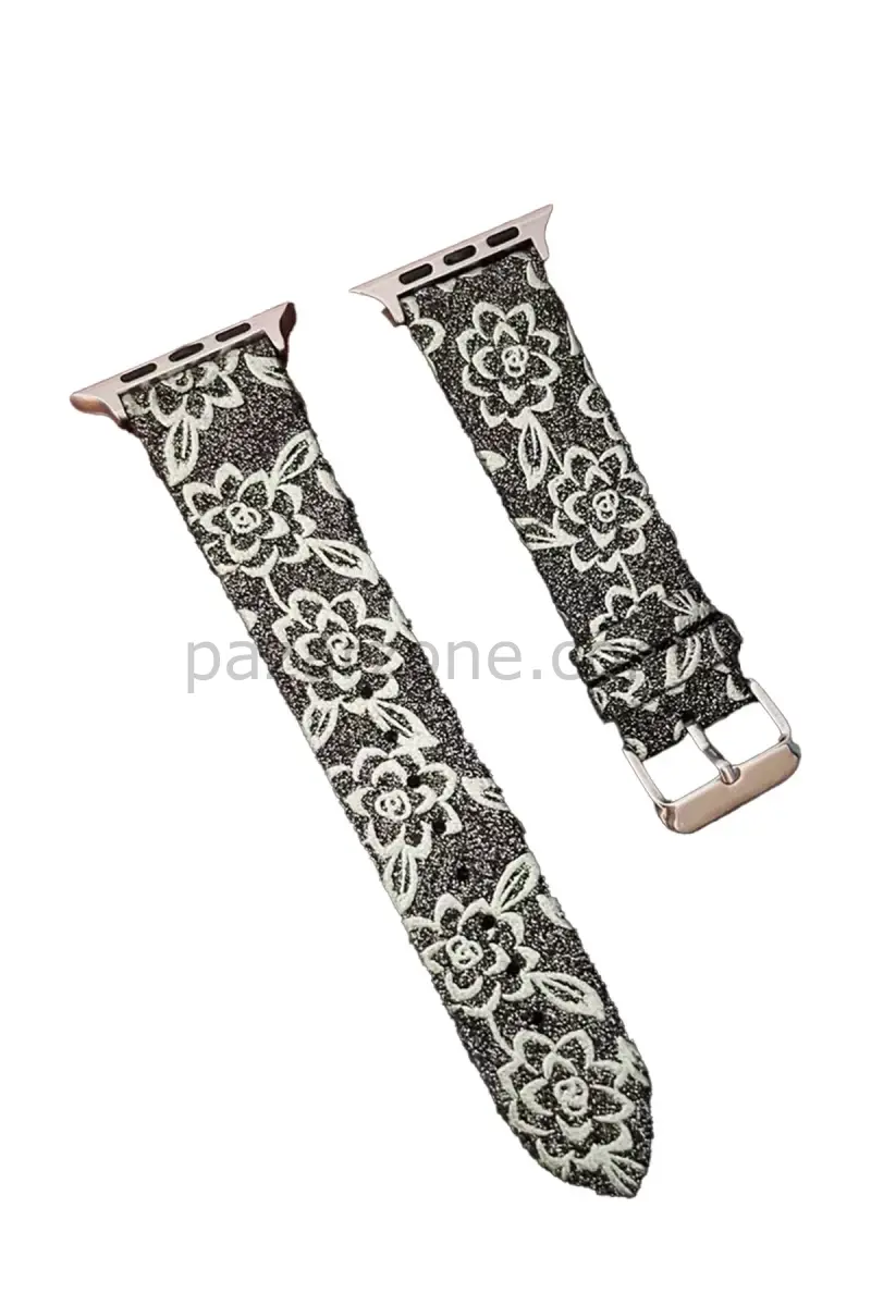 Newface Apple Watch 38mm Creeper Desenli Kordon - Siyah