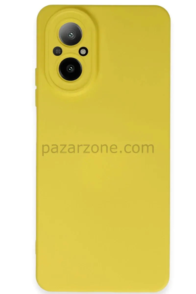 Newface Realme 12 Lite Kılıf Nano içi Kadife Silikon - Sarı