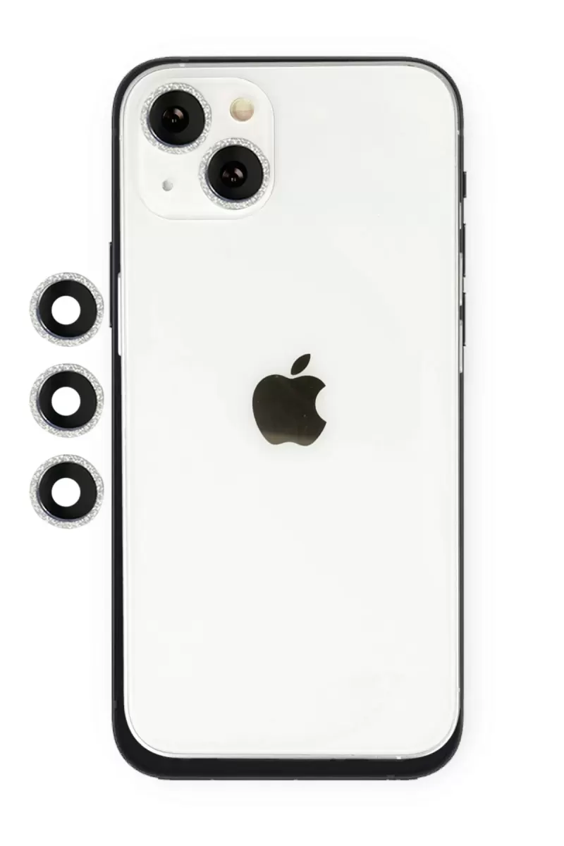 Newface Apple iPhone 14 Shine Kamera Lens - Gümüş