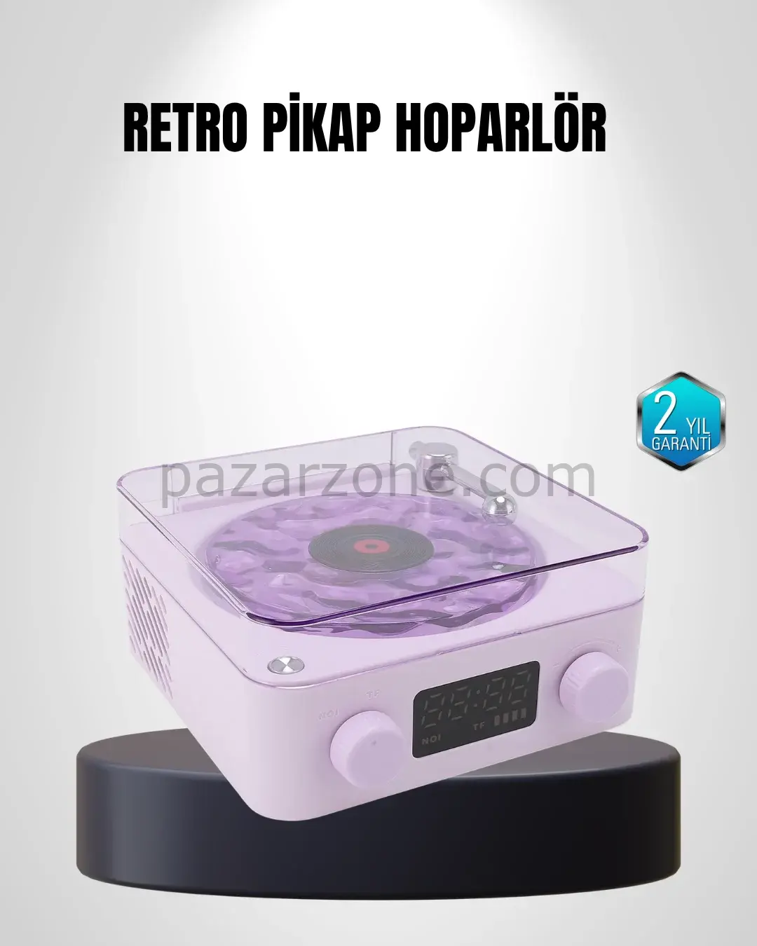 Bluetooth Retro Pikap Hoparlör 360 Derece Ses Projektörlü Gece Lambası Çok Fonksiyonlu