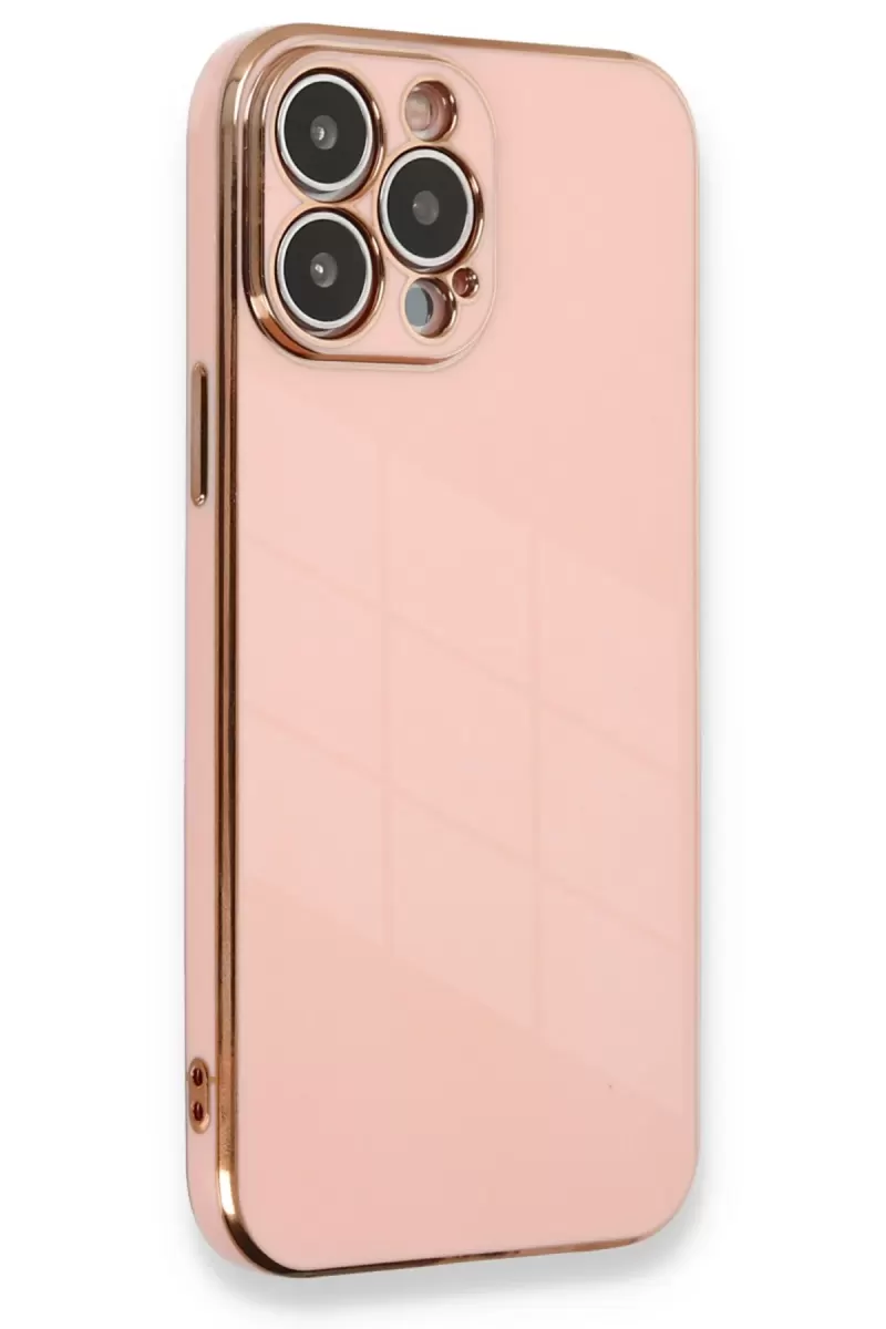 Newface Apple iPhone 13 Pro Max Kılıf Volet Silikon - Pembe