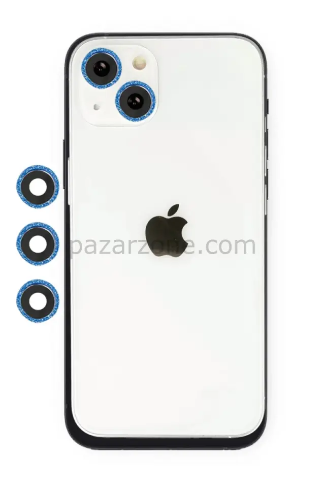Newface Apple iPhone 14 Shine Kamera Lens - Mavi