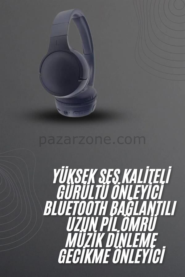Kablosuz Bluetooth Kulaklık Kulak Üstü Ayarlanabilir Uzun Ömürlü