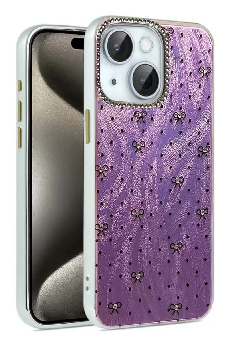 Newface Apple iPhone 15 Plus Kılıf Blade Aynalı Desenli Kapak - Desen 2
