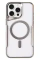 Newface Apple iPhone 16 Pro Kılıf Boyi Magsafe Silikon Kapak - Gümüş