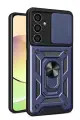 Newface Samsung Galaxy A25 5G Kılıf Pars Lens Yüzüklü Silikon - Lacivert