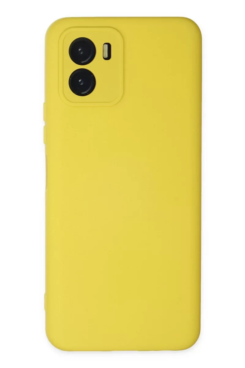 Newface Vivo Y15S Kılıf Nano içi Kadife Silikon - Sarı