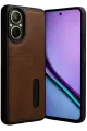 Newface Realme 12 Lite Kılıf Sara Kartvizitli Deri Kılıf - Taba