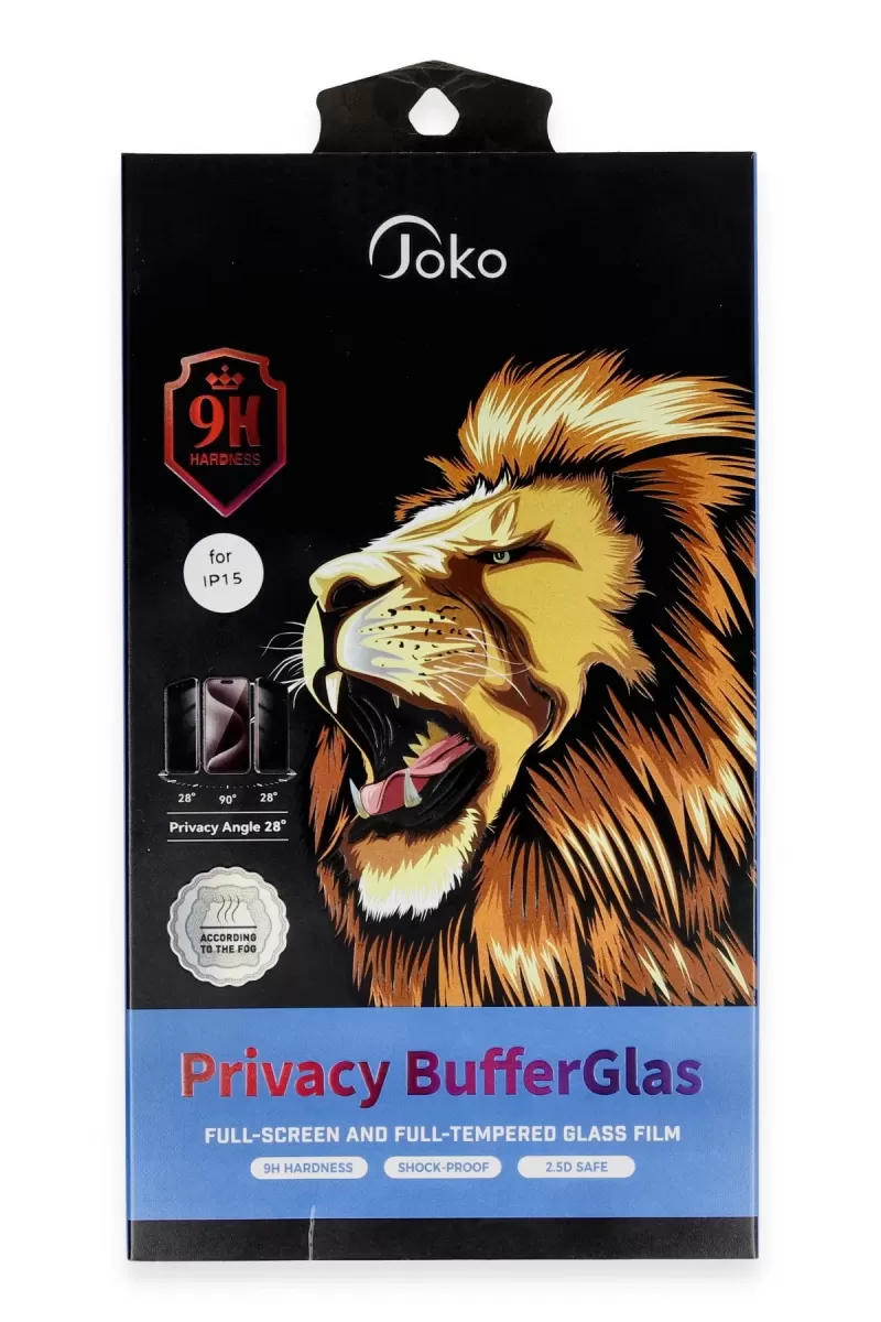 Joko Apple iPhone 15 Pro Buffer Hayalet Cam Ekran Koruyucu - Siyah