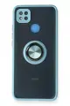 Newface Xiaomi Redmi 9C Kılıf Montreal Yüzüklü Silikon Kapak - Buz Mavi