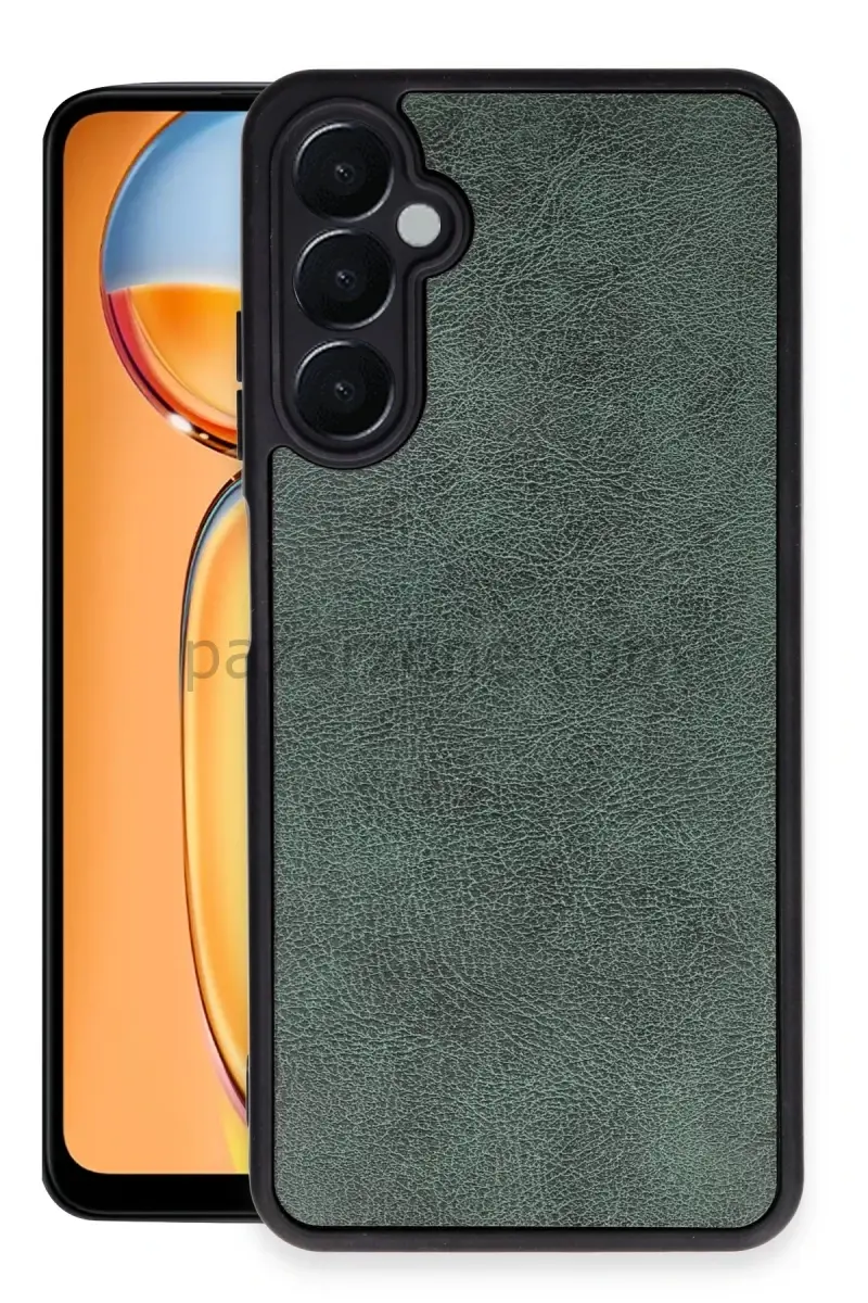 Newface Samsung Galaxy A35 5G Kılıf Aras Deri Kapak - Koyu Yeşil