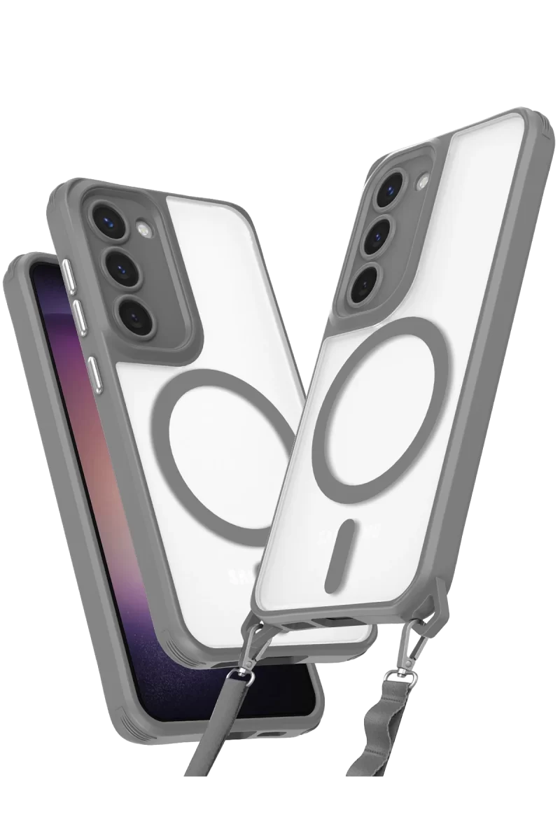 Newface Samsung Galaxy S23 Kılıf Enka Magsafe Silikon Kılıf - Titan Gri