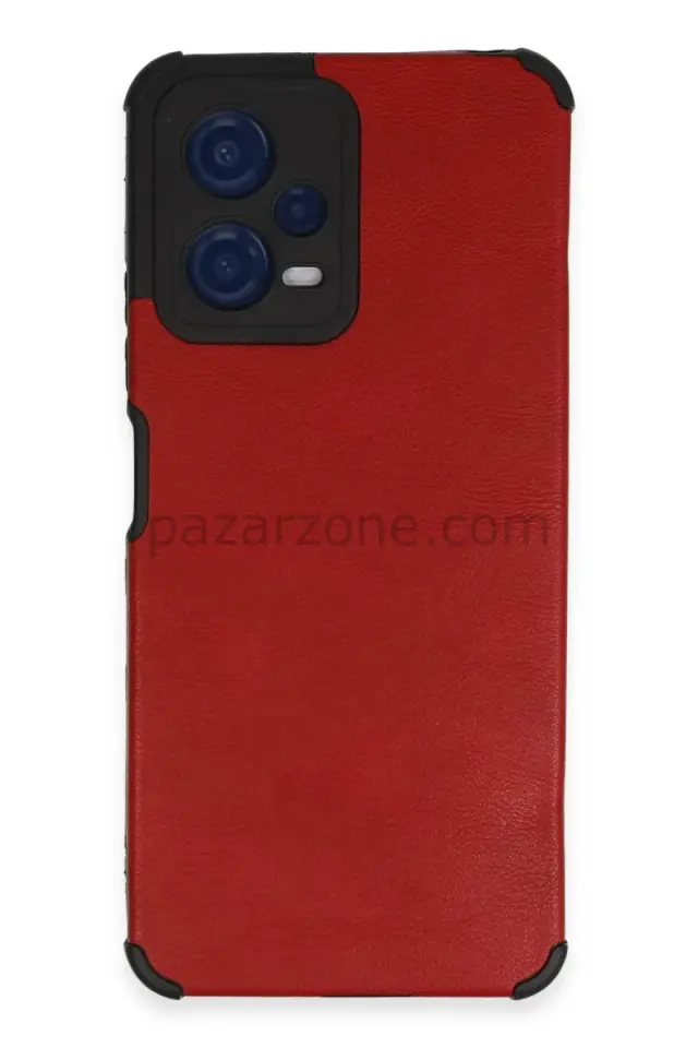 Newface Xiaomi Redmi Note 12 5G Kılıf Loop Deri Silikon - Kırmızı