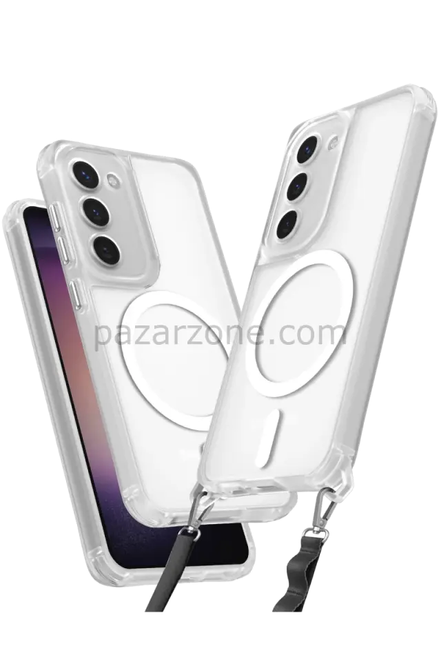 Newface Samsung Galaxy S23 Kılıf Enka Magsafe Silikon Kılıf - Şeffaf
