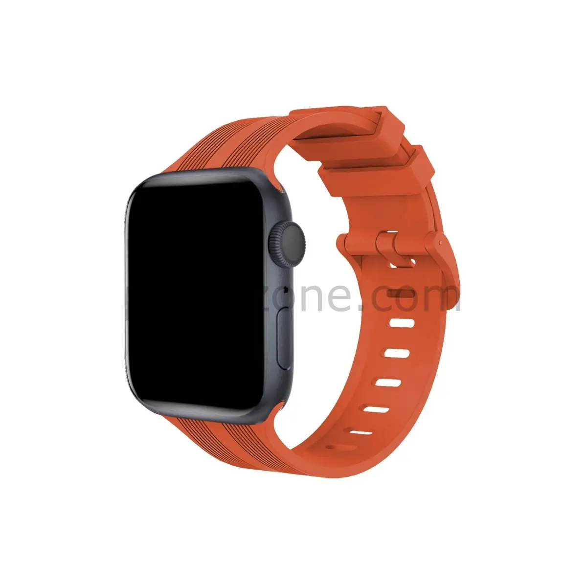 Apple Watch 38mm KR408 Çizgili Silikon Kordon - Turuncu
