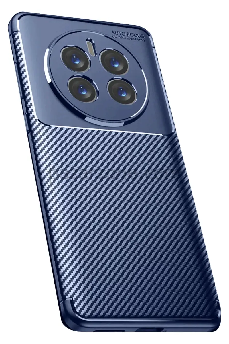 Newface Realme 12 Pro Plus Kılıf Auto Focus Karbon Kapak - Lacivert