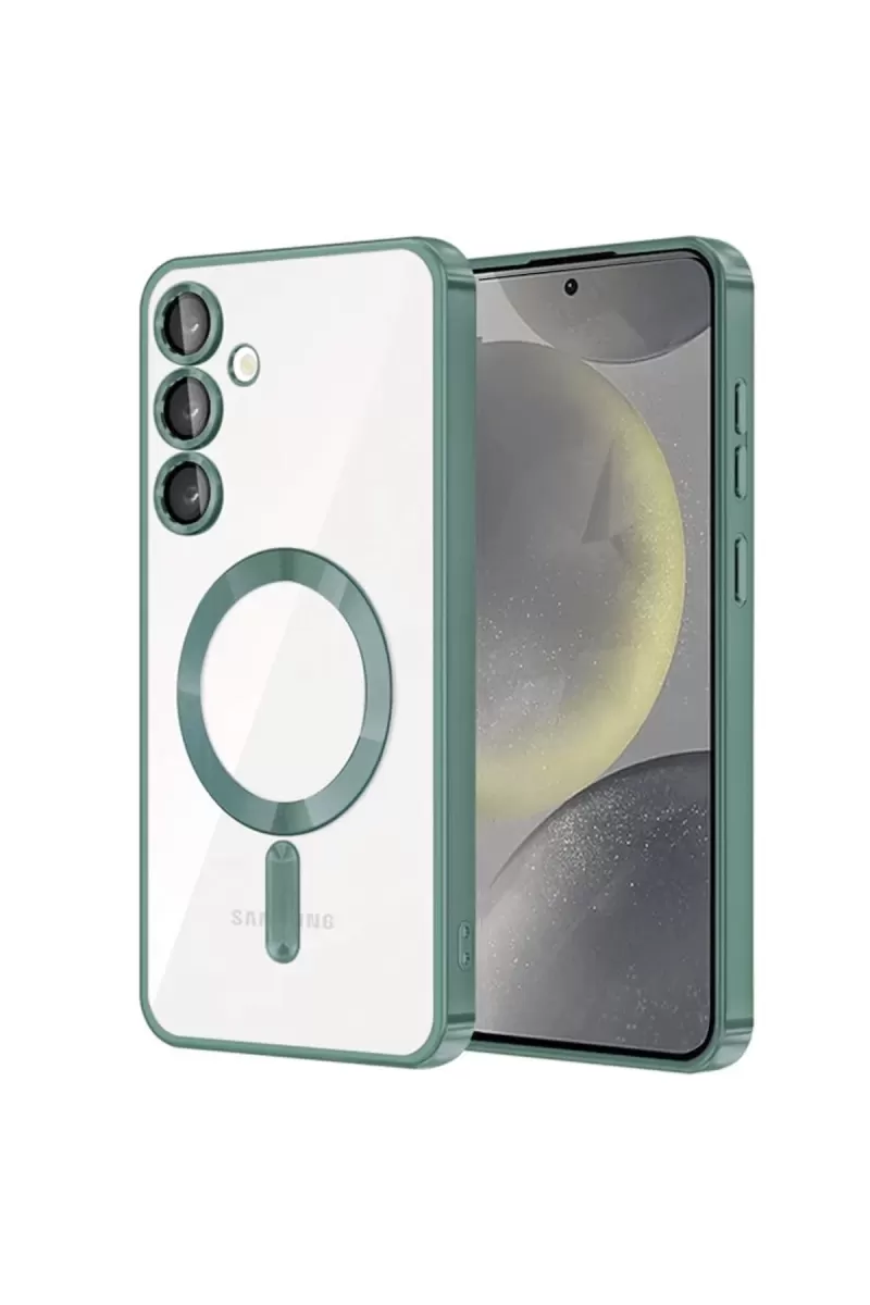 Newface Samsung Galaxy S23 Kılıf Kross Magneticsafe Kapak - Koyu Yeşil