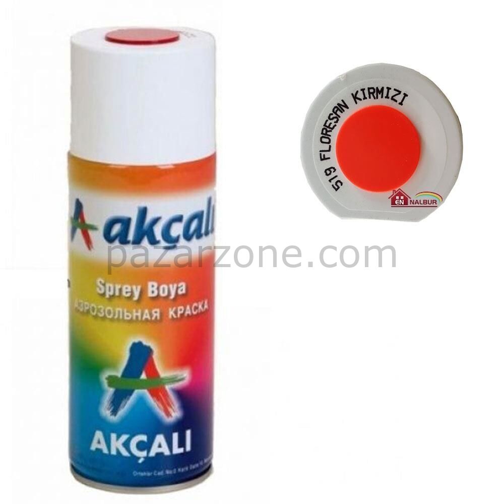 Akçalı Sprey Boya 400 ml 519 Florasan Kırmızı